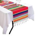 2 Pack 14 X 84 Inch Mexican Decorations Fringe Cotton Blanket(red)