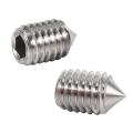 M5 X 8mm Cone Point Hex Socket Set Grub Screw Silver Tone 20 Pcs