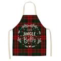 Linen Merry Christmas Apron for Home Kitchen Antifouling Apron B