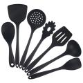 7pcs Baking Tool Set Silicone High Temperature Cookware Set -black