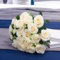 2 Pcs Artificial Flowers Decor Bouquet Table Center (10 Spring Roses)