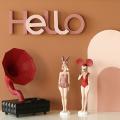 Bubble Girl Art Sculpture Abstract Rabbit Cat Ear Resin for Home 3