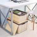 Collapsible Storage Boxes Crates Lidded Storage Plastic Box Brown