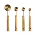 Measuring Spoons Set Wood Handle Stainless Steel Measuring Scoop 2