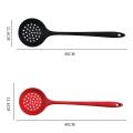 2 Pack Silicone Skimmer Spoon, Non-stick with Long Handle,red&black