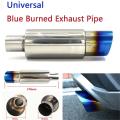 Car Universal Stainless Steel Rear Exhaust Pipe Muffler 370mm Blue
