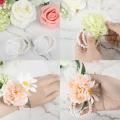 16pcs Elastic Pearl Wrist Bands Corsage Decor for Wedding Beach Party