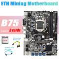 B75 Eth Mining Motherboard 8xpcie to Usb+g1610 Cpu+motherboard
