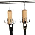 2pcs Wooden Belt Tie Rack Scarf Hanger for Closet, 6 Hooks