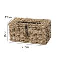 Handmade Woven Brown Seagrass Tissue Box, Rectangular Storage Box
