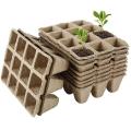 Seedling Tray 10 Square Peat Pots Plant Nursery Biodegradable Pots