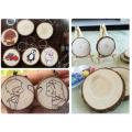 40 Pack Unfinished Wood Slices Keychain Blank Hand-painted Wooden