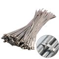 100pcs 4.6x300mm Stainless Steel Exhaust Metal Self-locking Cable Tie