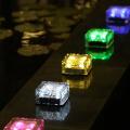 Led Solar Ice Square Lights for Garden Courtyard Pathway Decoration C
