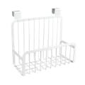 1pc Over Cabinet Storage Basket Nail-free Iron Kitchen Basket-white