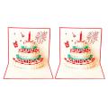 Greeting Cards Paper 3d Pop Up Laser-cut Cake with Envelope Red
