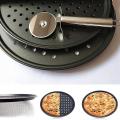 2pieces Pizza Pan,perforated Pizza Crisper Tray Set with Cutter Wheel