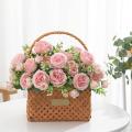 3 Bunches Peony Artificial Flower for Decoration Fake Rose Pink