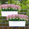 16 Pcs Bundles Artificial Flowers for Garden Porch Window Box Pink