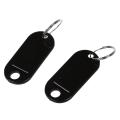 20 Pcs Key Id Label Tags Split Ring Keyring Keychain Black