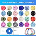 Clay Heishi Beads for Bracelets 4800 Pcs Flat Round Clay Spacer Beads