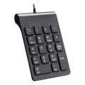Mini Usb Wired Numeric Keypad Numpad 18 Keys Digital Keyboard (black)