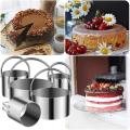 5 Pcs Biscuit Cutter with Handle - Stainless Steel Round Circle Donut