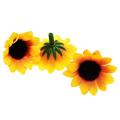 100 Pcs Artificial Little Daisy Heads for Wedding Decor Yellow&coffee