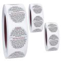 1500 Candle Warning Labels, 3.81cm Jar Stickers, for Candle Making