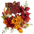 Spring Wreath Artificial Bow Wreath for All Seasons Round Wreath