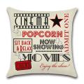 4 Pcs Movie Theater Cinema Pillowcase Linen Pillow Cover Home Decor