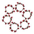 6pcs Christmas Candle Rings Wreaths for Wedding Or Table Decoration