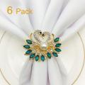 6 Pack Wedding Peacock Napkin Rings for Valentine's Day Wedding
