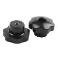 M8 X 50mm Diameter Thread Clamping Star Knob Black 4pcs