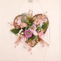 Easter Wreath Decorative Love Shape Garland Home Artificial Flower