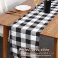 13x70inch Black and White Plaid Table Runner,for Party Home Decor