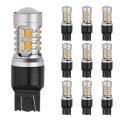 10pcs Dual Color Led Bulb T20 7443 W21/5w Car Turn Signal Lamp C