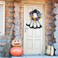 Halloween Witch Hat Leg Pumpkin Door Wreath Happy Party Home Party