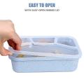 4 Packs Bpa-free Meal Prep Plastic Lunch Containers Blue
