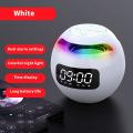 Wireless Bluetooth Speaker Sound Box Clock Alarm with Mic White