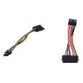 Psu Atx 24 Pin Female to 12 Pin Male Power Supply Sleeved 18awg Wire