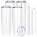 4 Pack Stainless Steel Tumbler 20oz Insulated Tumbler Cups-white