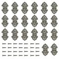 20pcs Antique Decorative Hinges Bronze Engraving Design Box Hinges