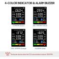5 In 1 Air Quality Monitor, Usb Rechargeable Co2 Detector Black