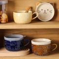 Creative Ceramic Coffee Mugs with Lid(blue)