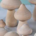 40 Pieces Wooden Mushroom Set for Children's Arts and Diy Crafts