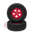 4pcs Tires& Wheel Rims for 1/10 Rc Terrain Truck Traxxas Slash,red