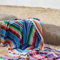 Mexican Blanket Sarape Picnic Rug Throw Tablecloth Hot Rod, 150x215cm