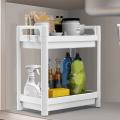 Under Sink Organizer, Standing Rack, Bath Collection Baskets White