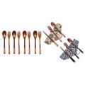 8 Pcs Wooden 9inch Japanese Spoon Fork Set Kitchen Wooden Cutlery Set
